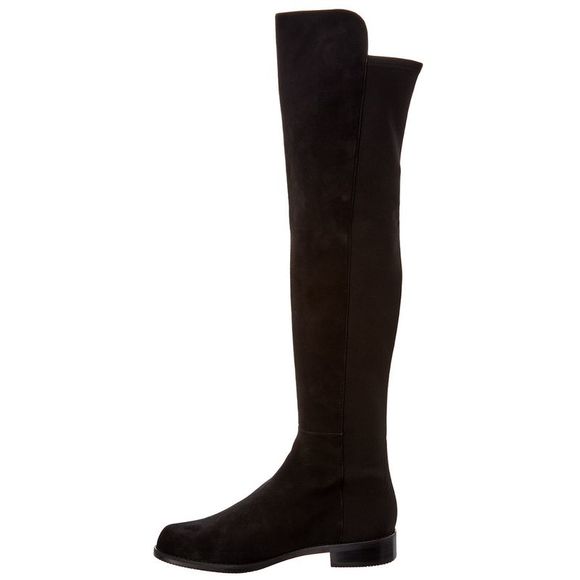 Stuart Weitzman Reddy 5050 Suede Over-The-Knee Boot, Black - Picture 2 of 5